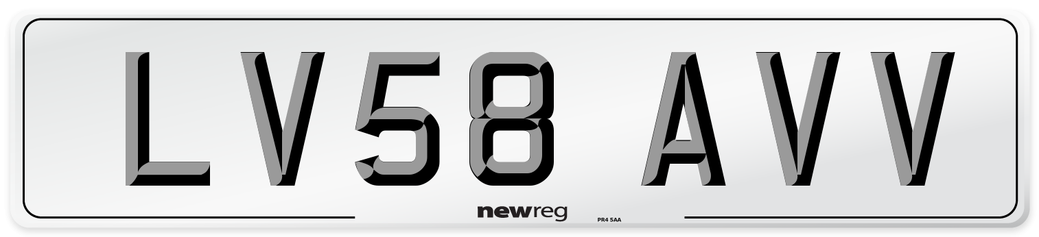LV58 AVV Number Plate from New Reg